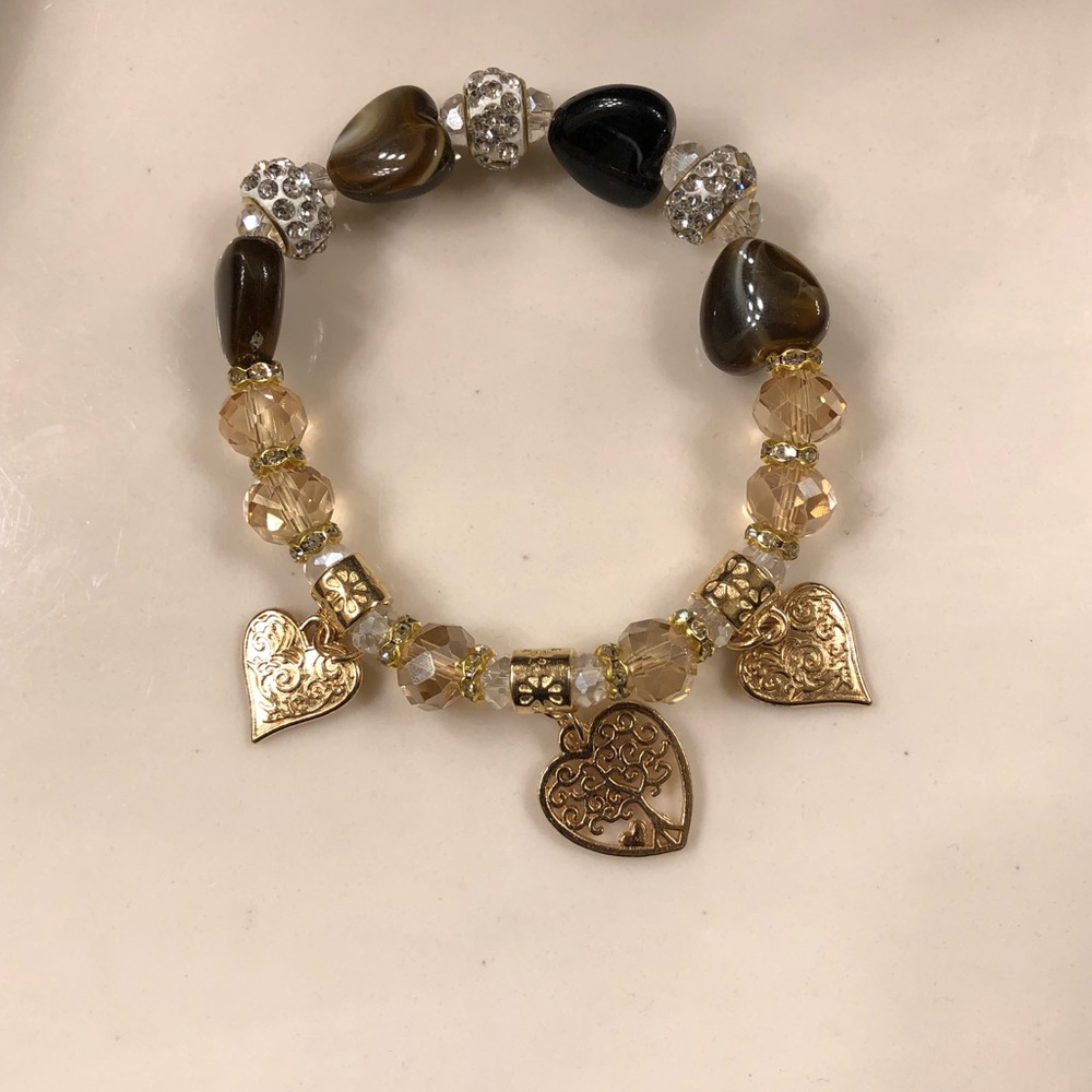 Heart Charm Stretch Bracelet